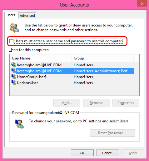 Disable Win8 Password Prompt 2